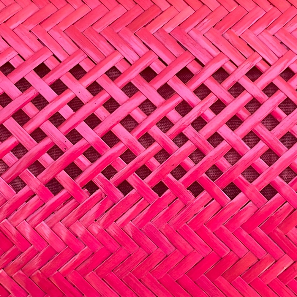 Pink Colored Bambo Purse. Rope Strap - Picture 3 of 5